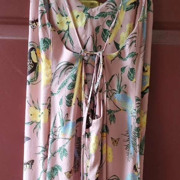 Reformation Toucan Tropical Floral Pink Midi Dress Small - Picture 7 of 8